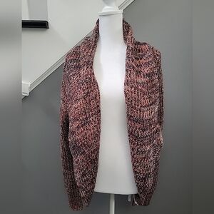Effeci Creazion Sweater Cardigan Top L Shawl Neck Warm Tones Knit Wool Blend